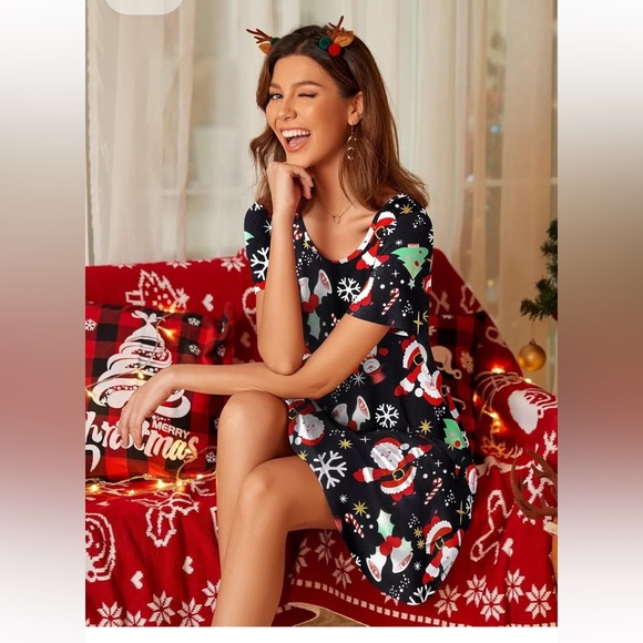 NWT! Allison Britney Women’s Red & Green Short Sleeve Christmas Dress-Size Med - Picture 3 of 11